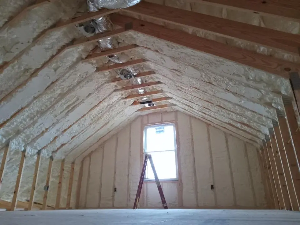 Spray foam roofing application for Crawl Space Insulation project in Springfield
